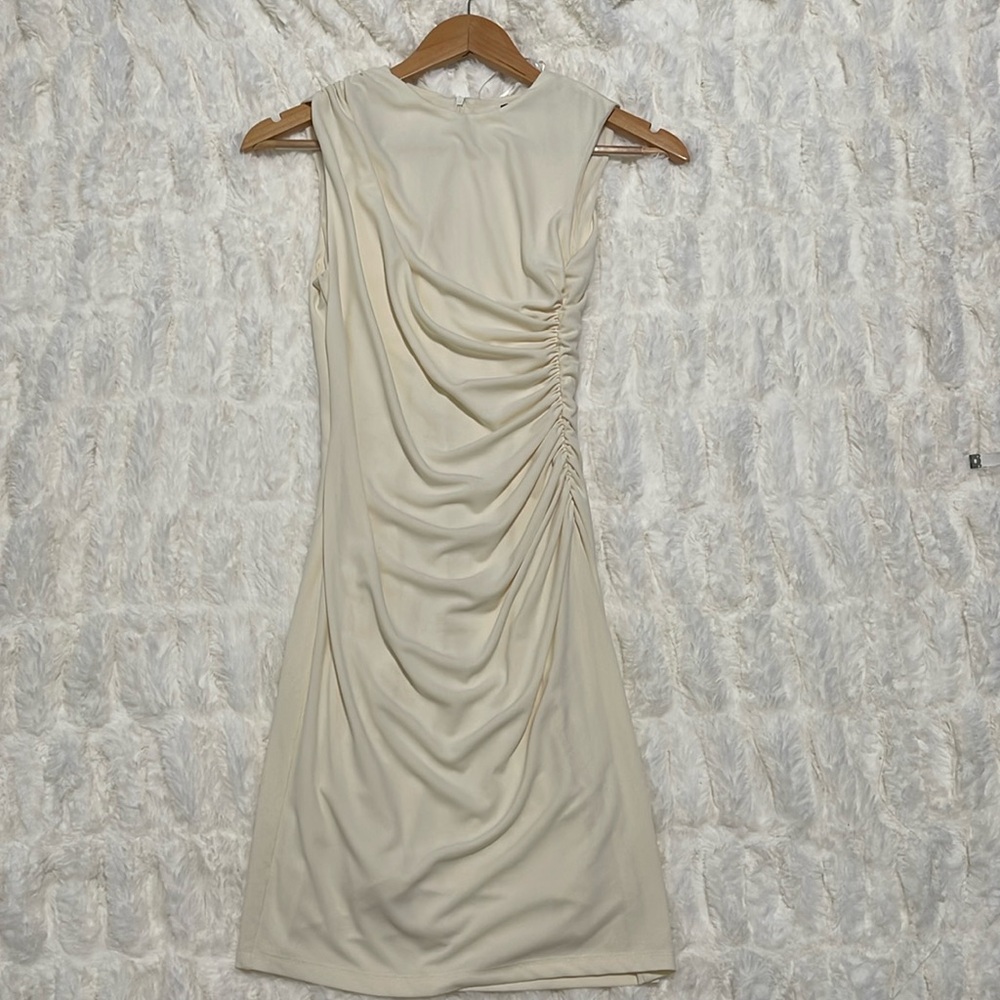 Sleeveless ruched waist fitted dress by Zara